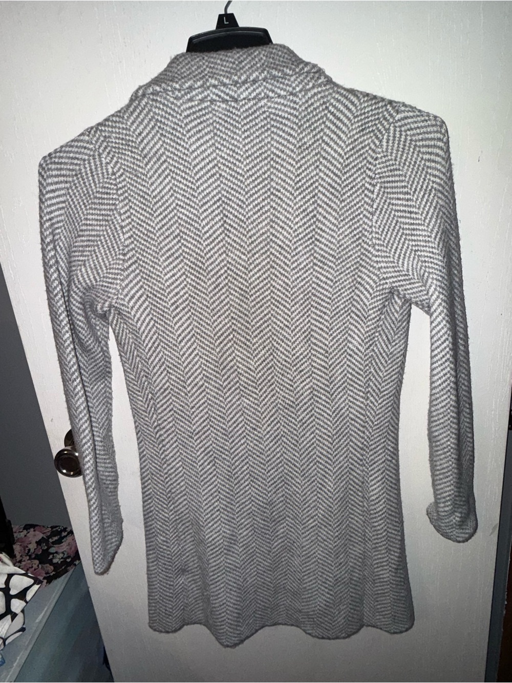Sincerely Jules Gray Herringbone Long-Sleeve Knit Dress